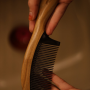 Rosewood Handle & Cow Horn Tooth Wooden Comb